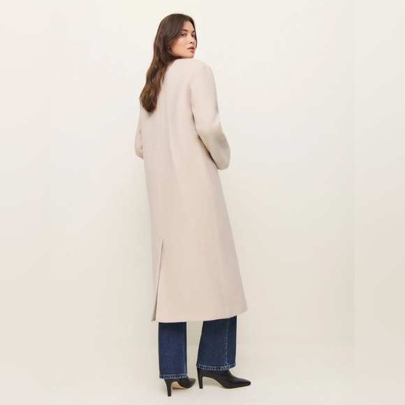 NEW Reformation Asher Coat in Cream Off White Detachable Scarf | size XS - Picture 3 of 10